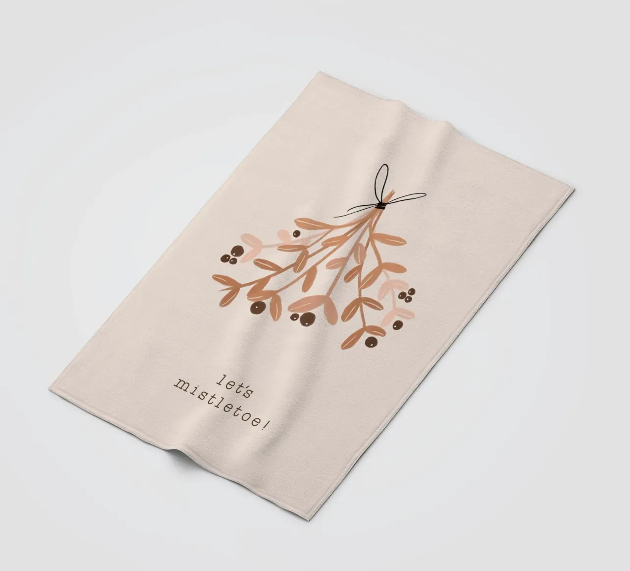 Blush Let's Mistletoe Fleecedecke von Orara Studio