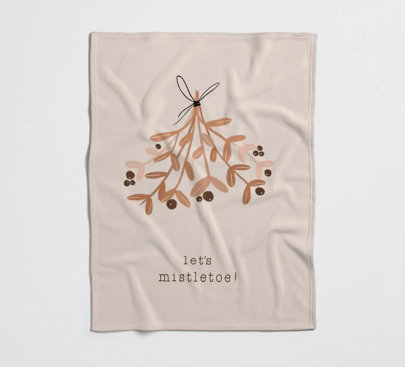 Blush Let's Mistletoe fleecedeken van Orara Studio