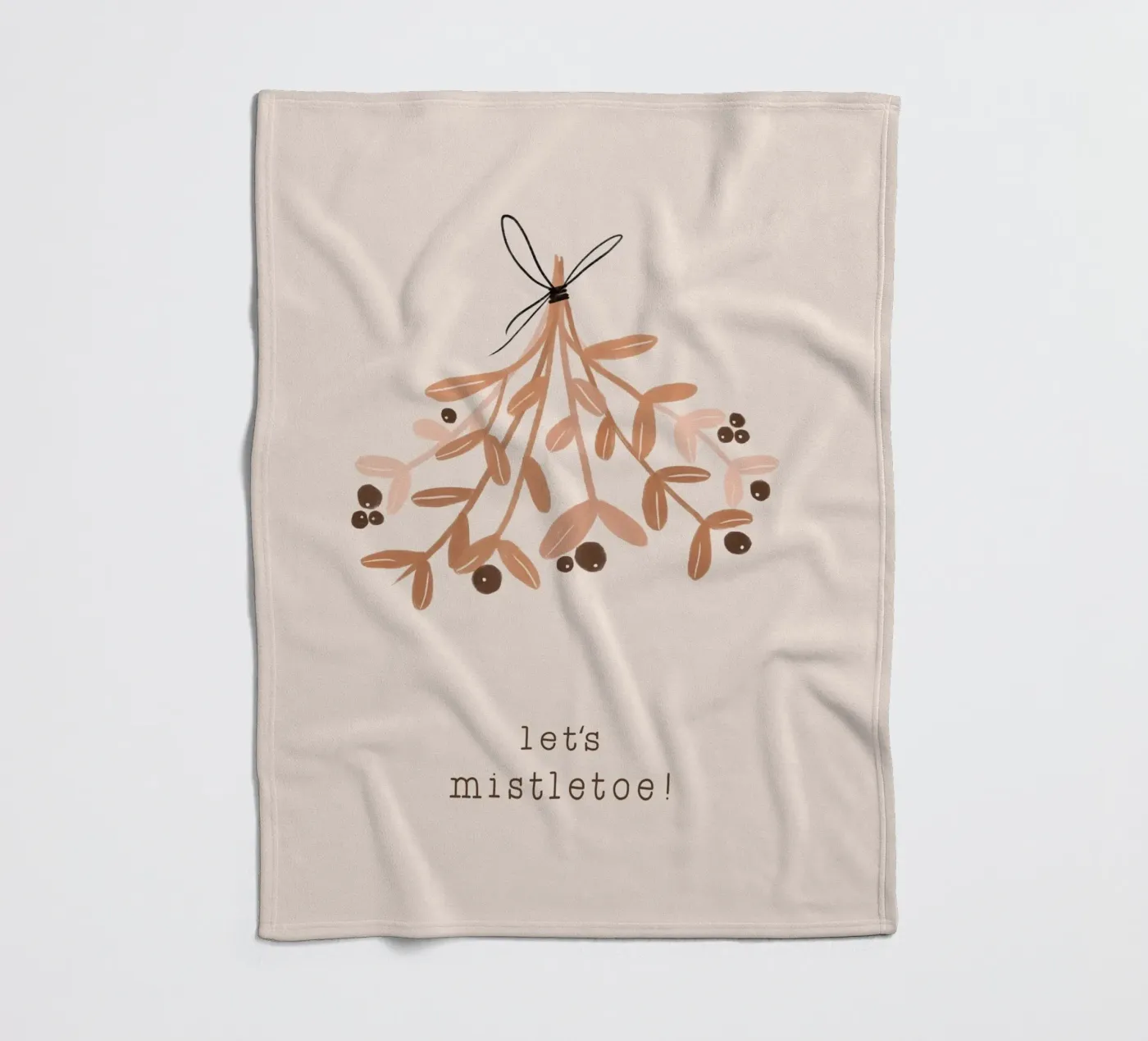 Blush Let's Mistletoe Fleecedecke von Orara Studio