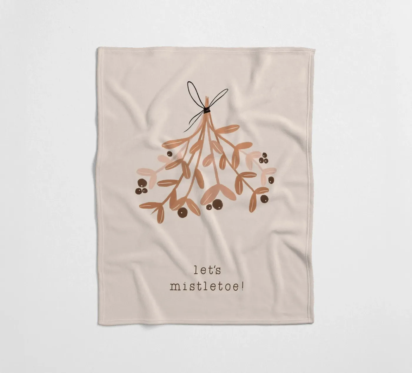 Blush Let's Mistletoe fleecedeken van Orara Studio