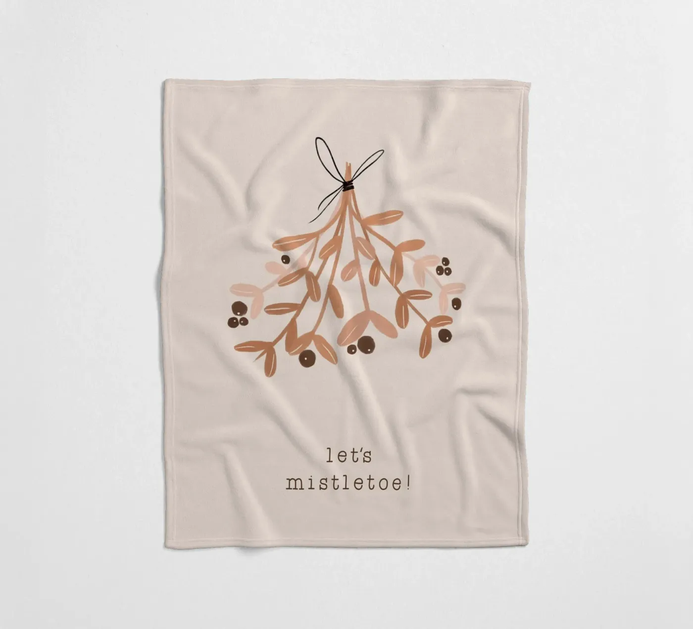 Blush Let's Mistletoe Fleecedecke von Orara Studio