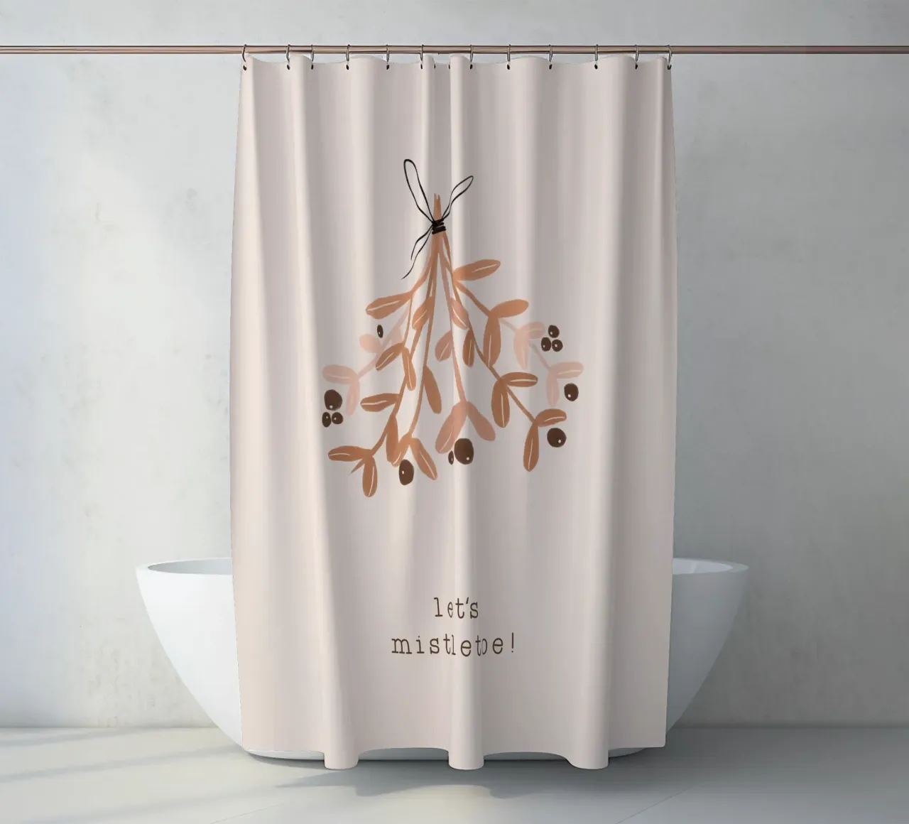 Blush Let's Mistletoe Duschvorhang von Orara Studio