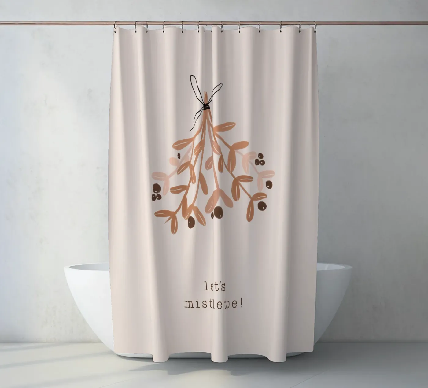 Blush Let's Mistletoe Duschvorhang von Orara Studio