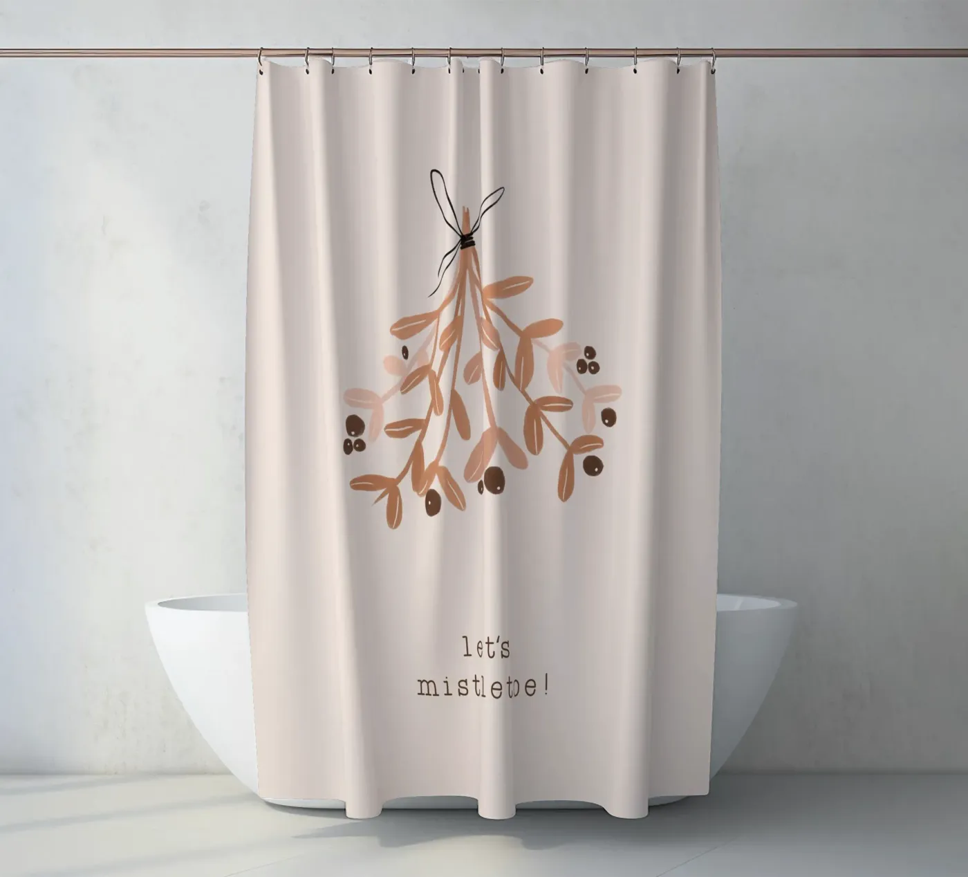 Blush Let's Mistletoe Duschvorhang von Orara Studio