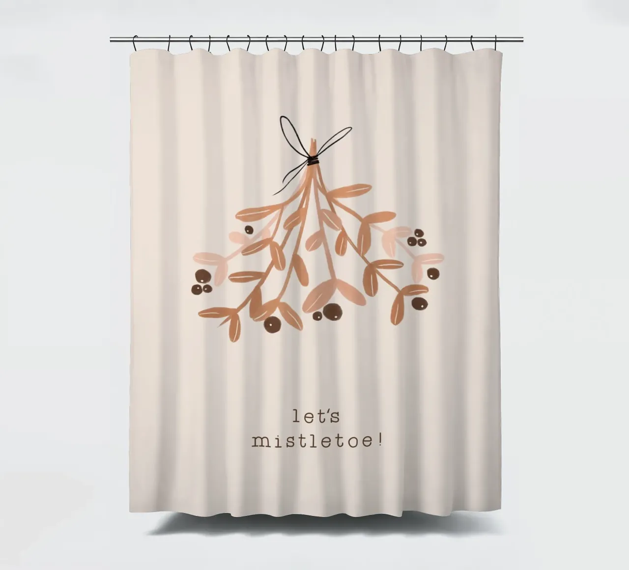 Blush Let's Mistletoe Duschvorhang von Orara Studio