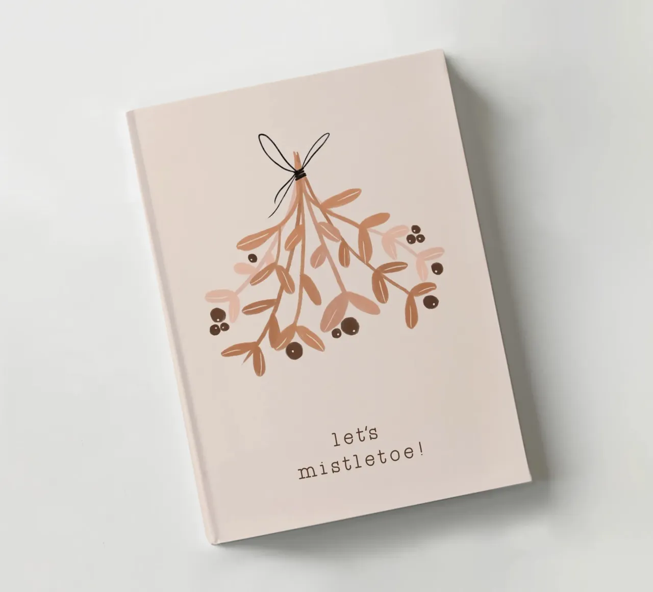Blush Let's Mistletoe notebook by Orara Studio