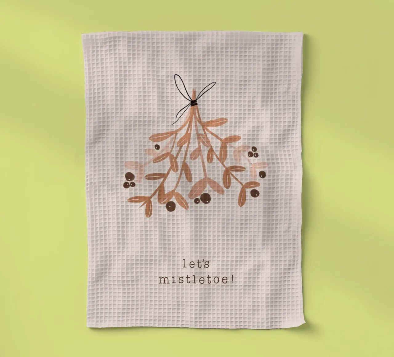 Blush Let's Mistletoe Geschirrtuch von Orara Studio