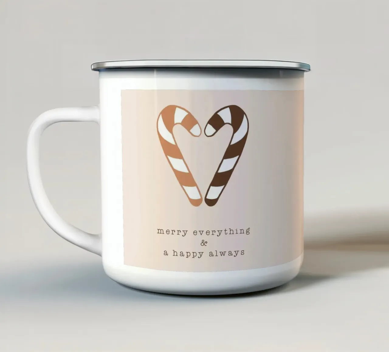 Blush Merry Everything & A Happy Always tazza in smalto da Orara Studio