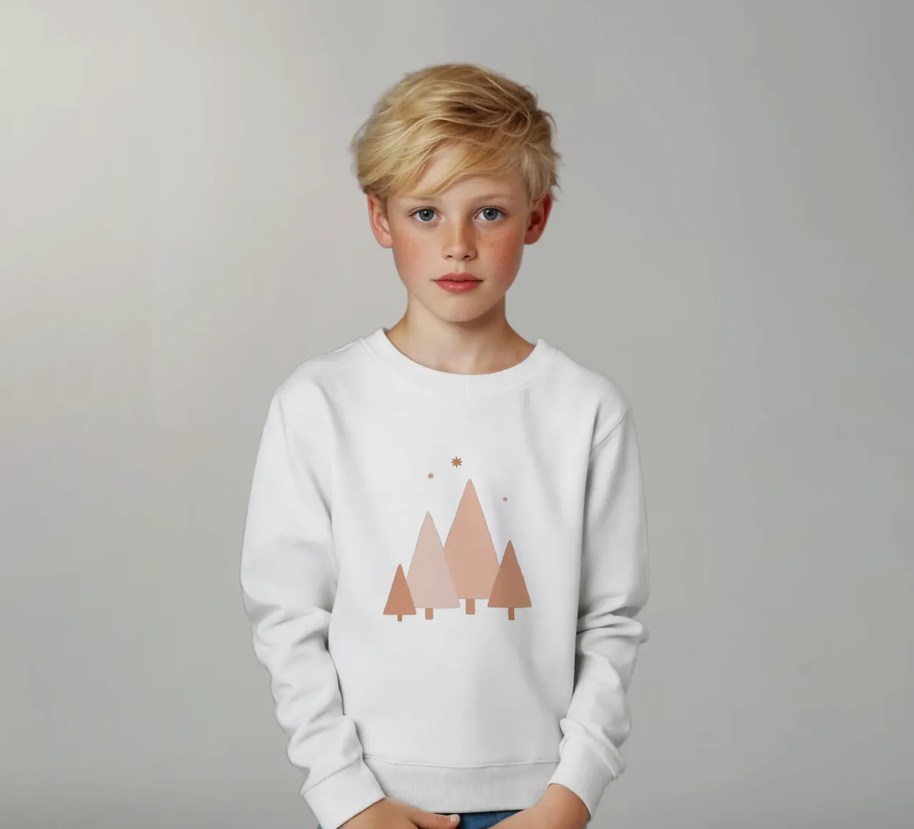 Alberi e stelle minimalisti di Blush felpa bambino da Orara Studio
