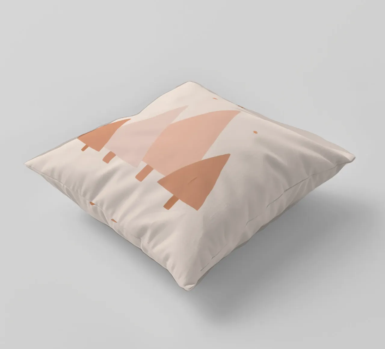 Blush Minimal Trees & Stars decorative cushion by Orara Studio