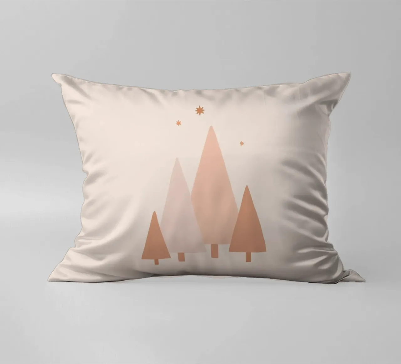 Blush Minimal Trees & Stars decorative cushion by Orara Studio