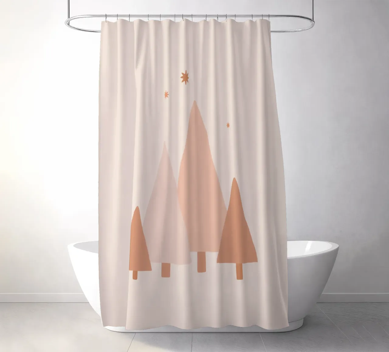 Blush Minimal Trees & Stars rideau de douche de Orara Studio