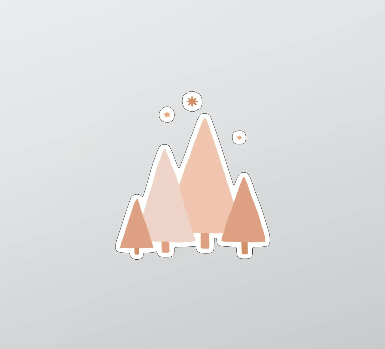 Blush Minimal Trees & Stars autocollant de Orara Studio