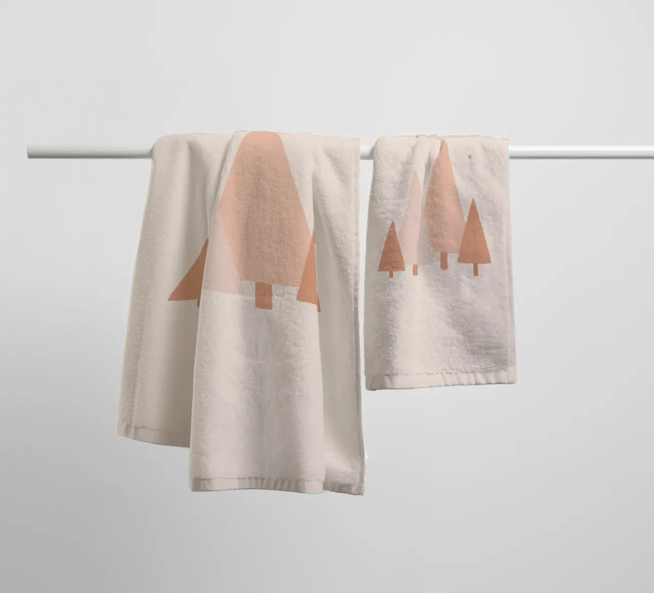 Blush Minimal Trees & Stars towel by Orara Studio