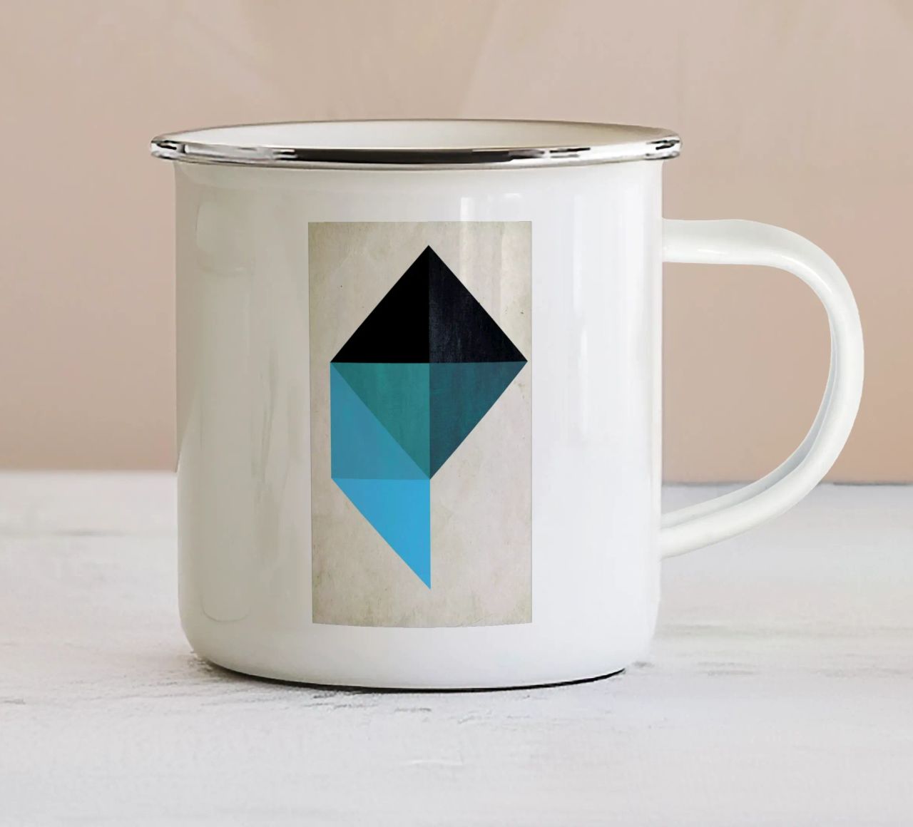 Trapez No.5 tazza in smalto da Kubistika