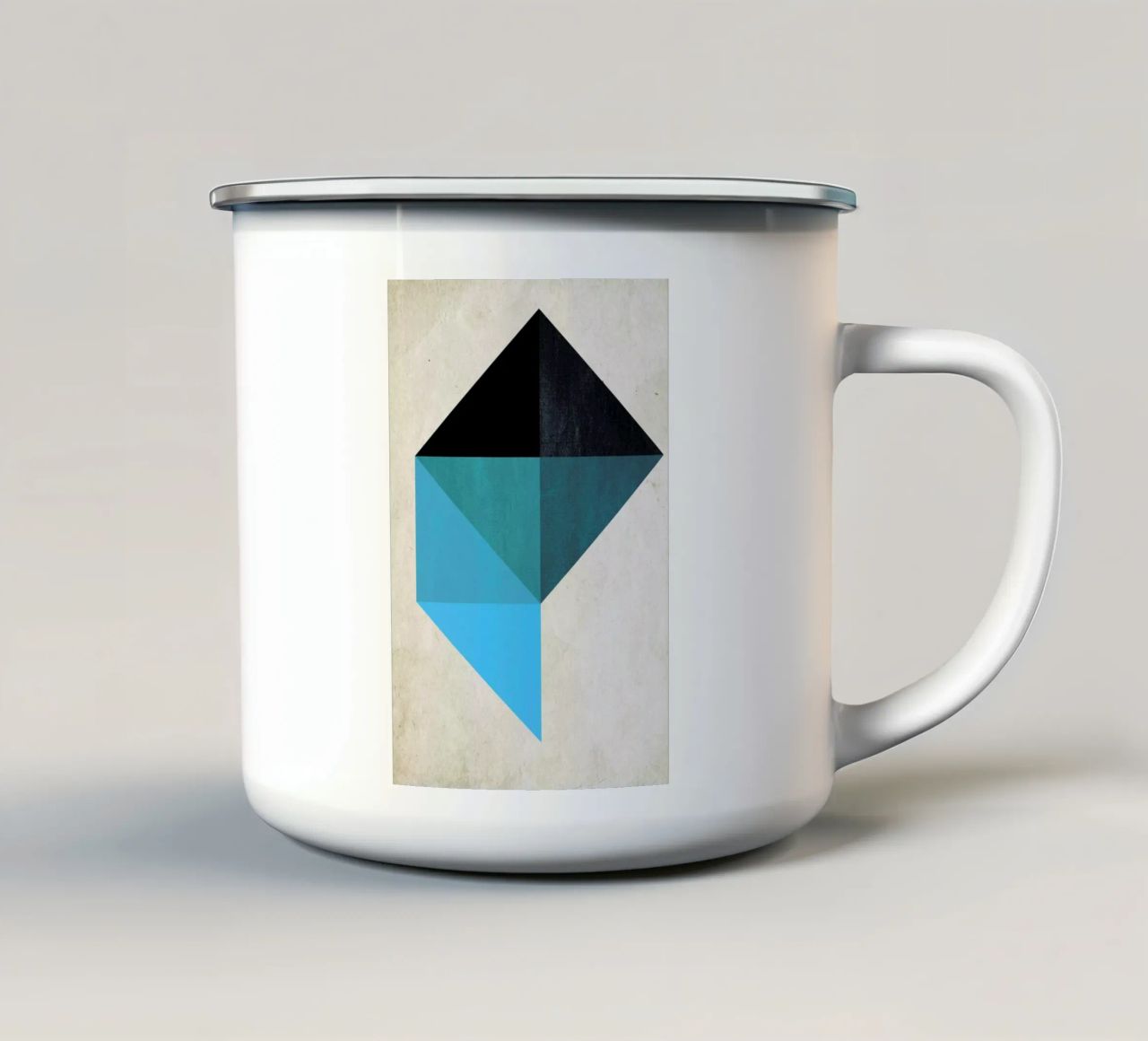 Trapez No.5 tazza in smalto da Kubistika