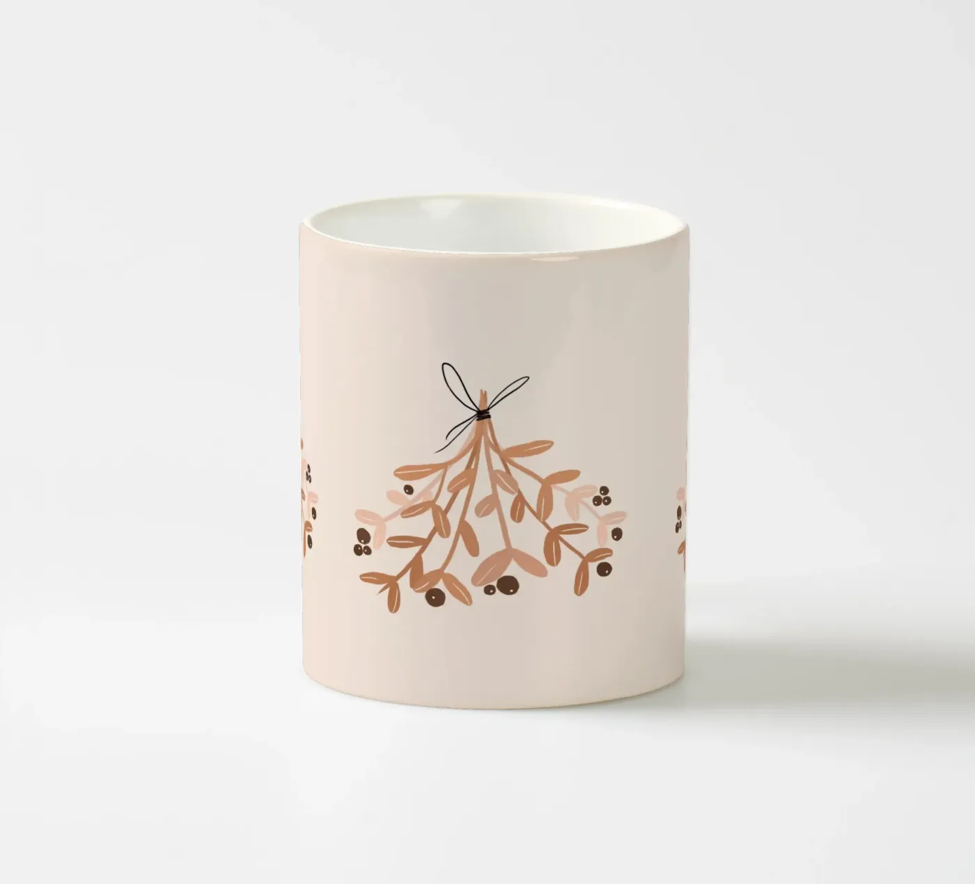 Blush Mistletoe ceramic mug by Orara Studio