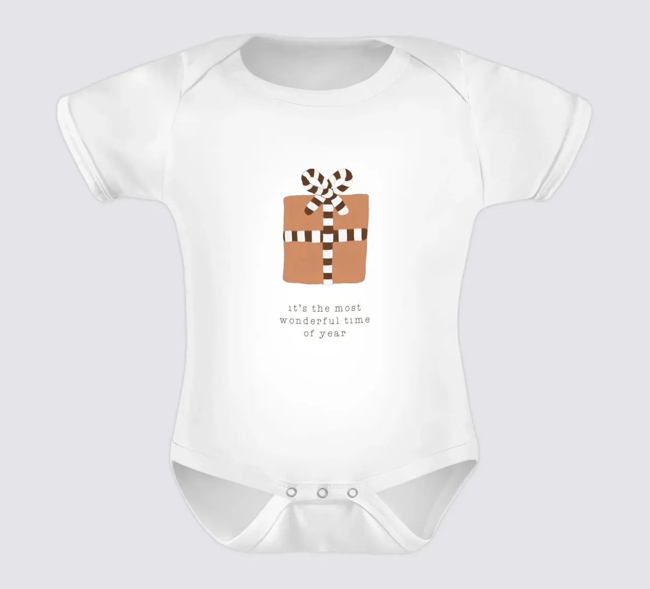 Blush Most Wonderful Time of Year short-sleeve baby romper by Orara Studio