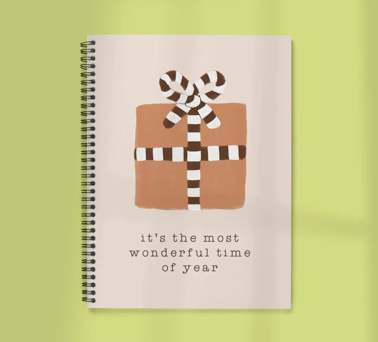 Blush Most Wonderful Time of Year spiral notebook by Orara Studio