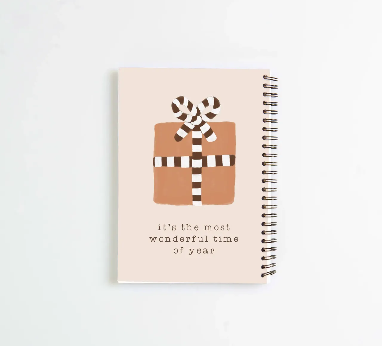 Blush Most Wonderful Time of Year spiral notebook by Orara Studio