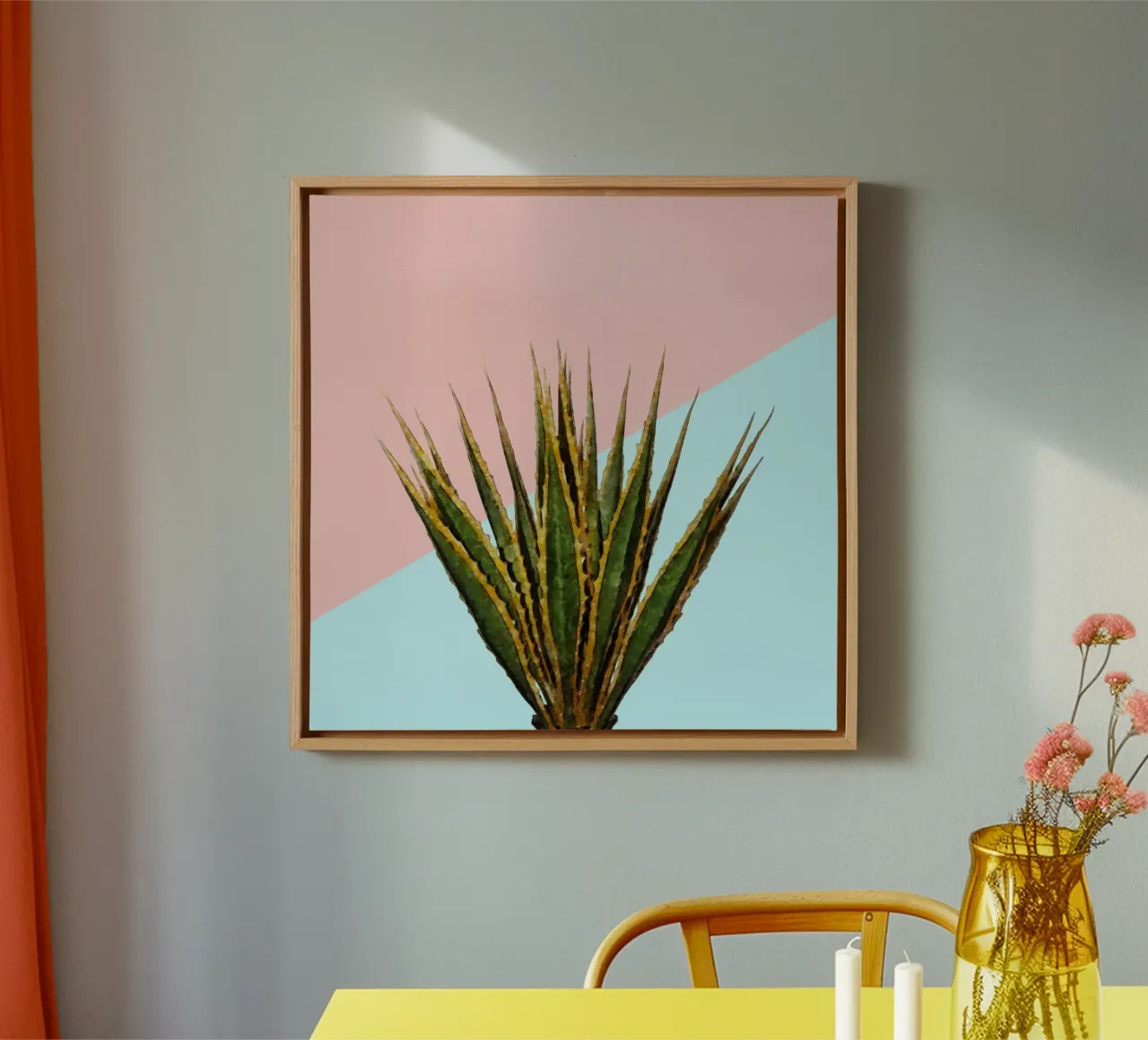 Agave 01 tela con Cornice a cassetta da amini54