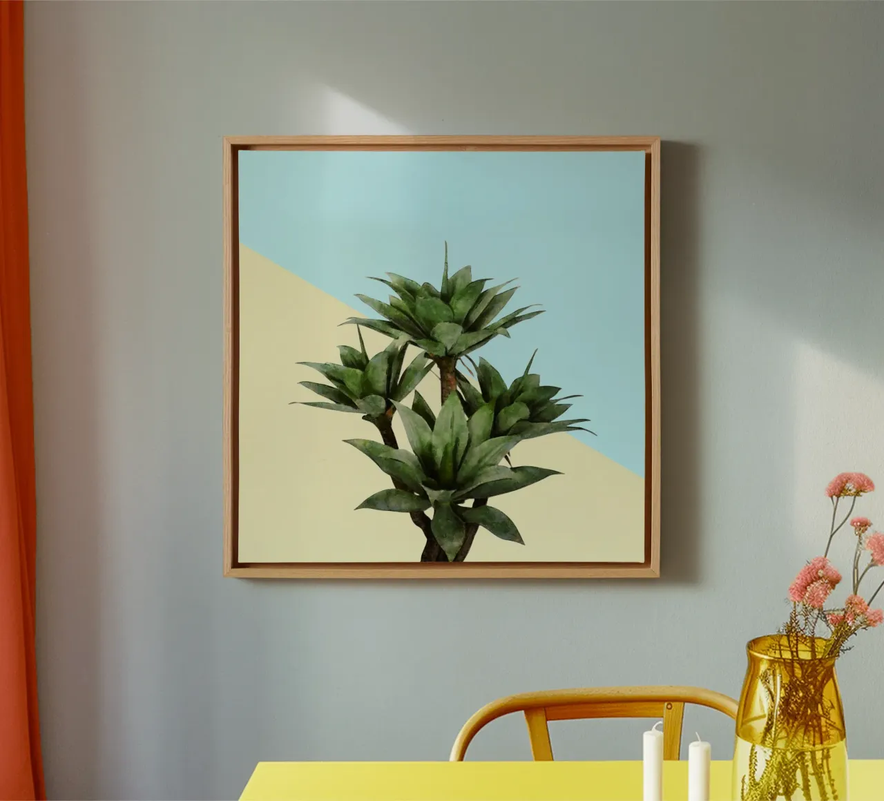 Agave 02 tela con Cornice a cassetta da amini54
