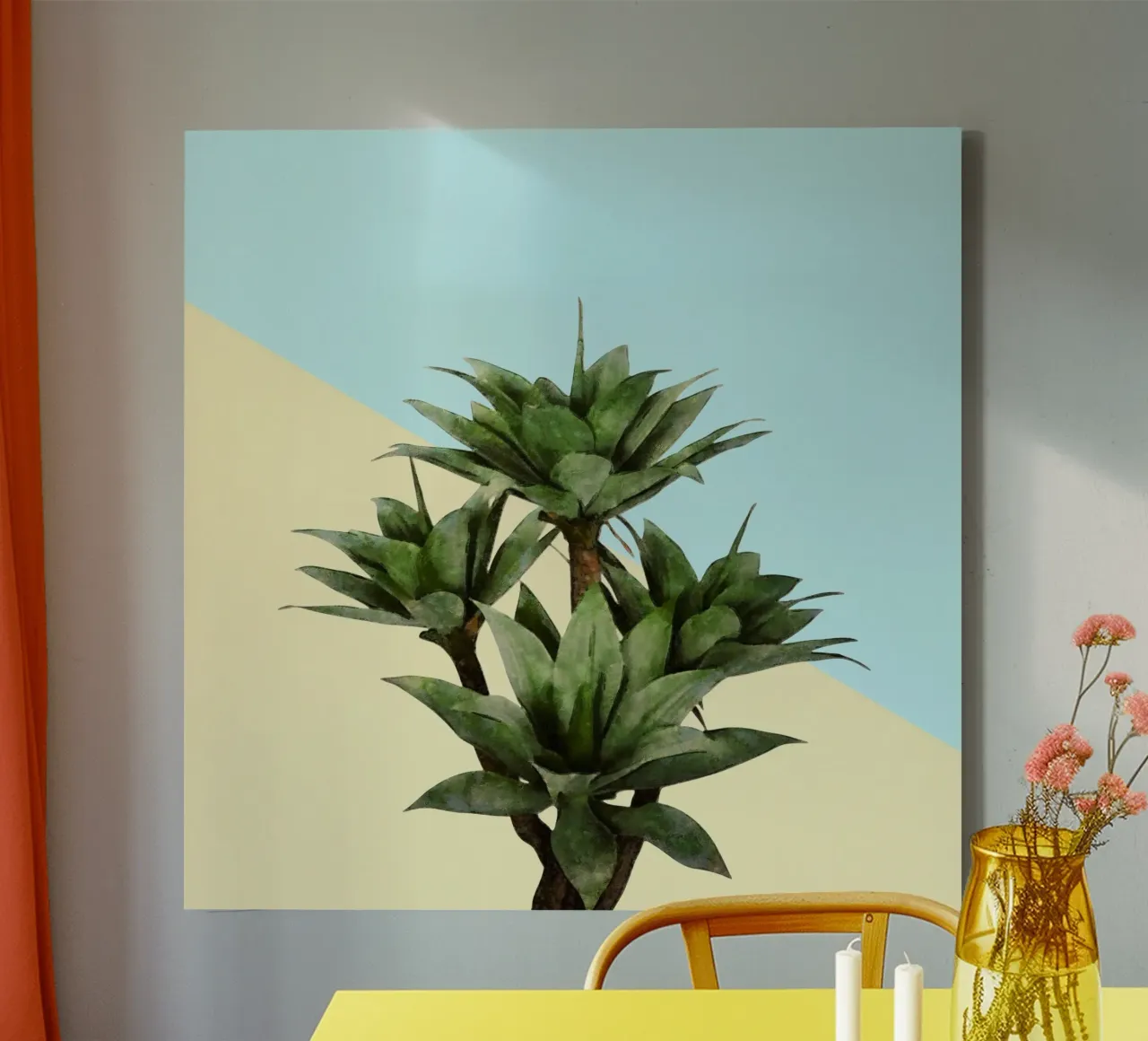 Agave 02 tela con Cornice a cassetta da amini54