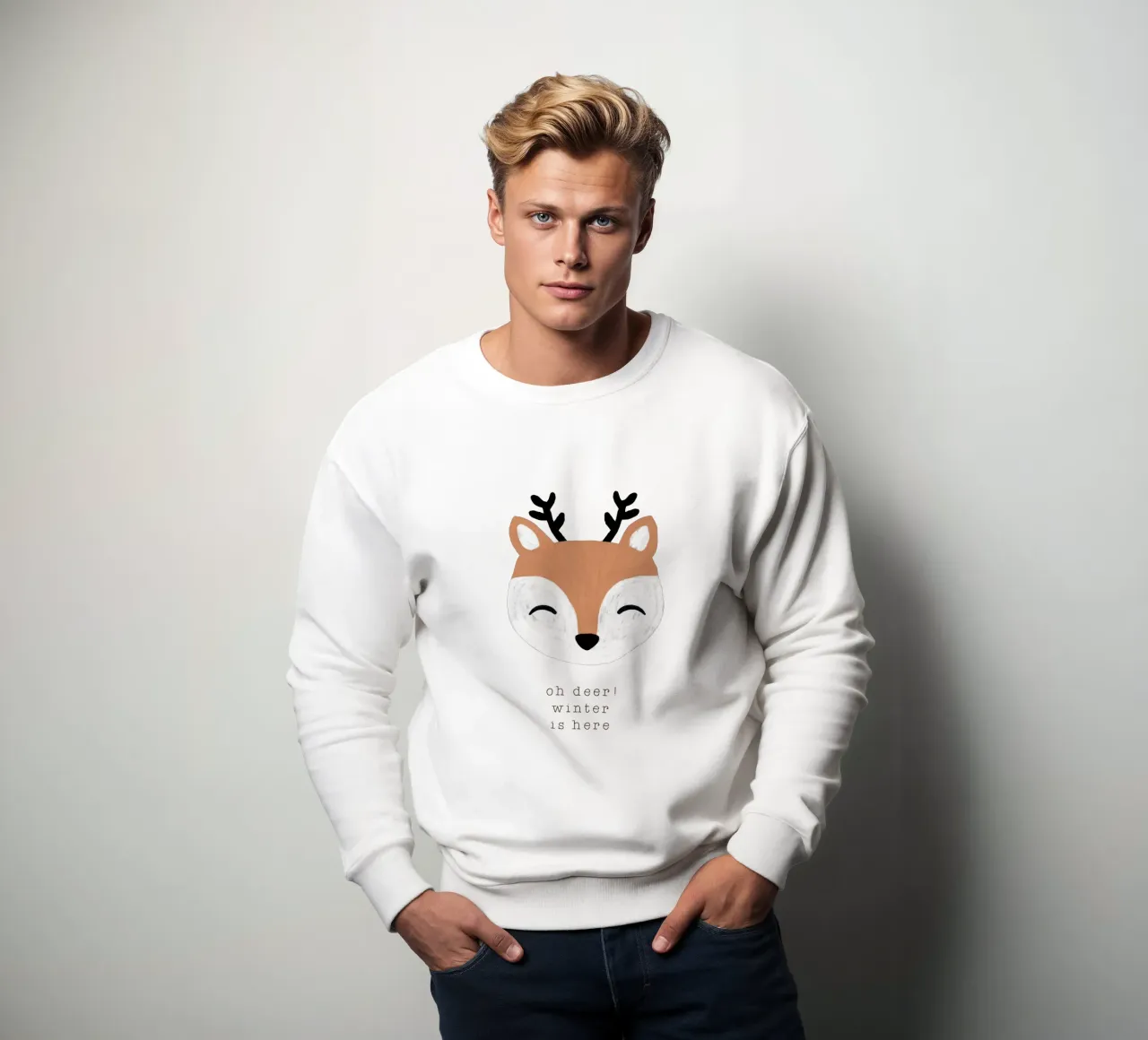 Blush Oh Deer L'inverno è arrivato felpa da Orara Studio