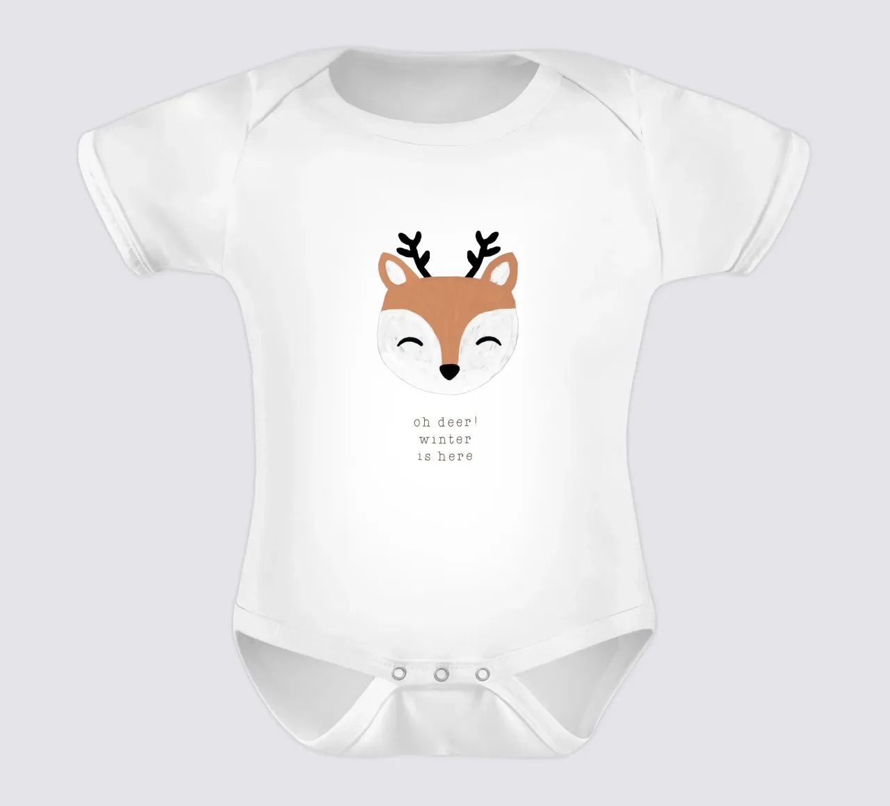 Blush Oh Deer L'inverno è arrivato body neonato maniche corte da Orara Studio