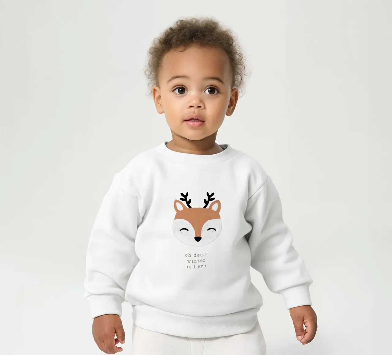 Blush Oh Deer L'inverno è arrivato felpa neonato da Orara Studio