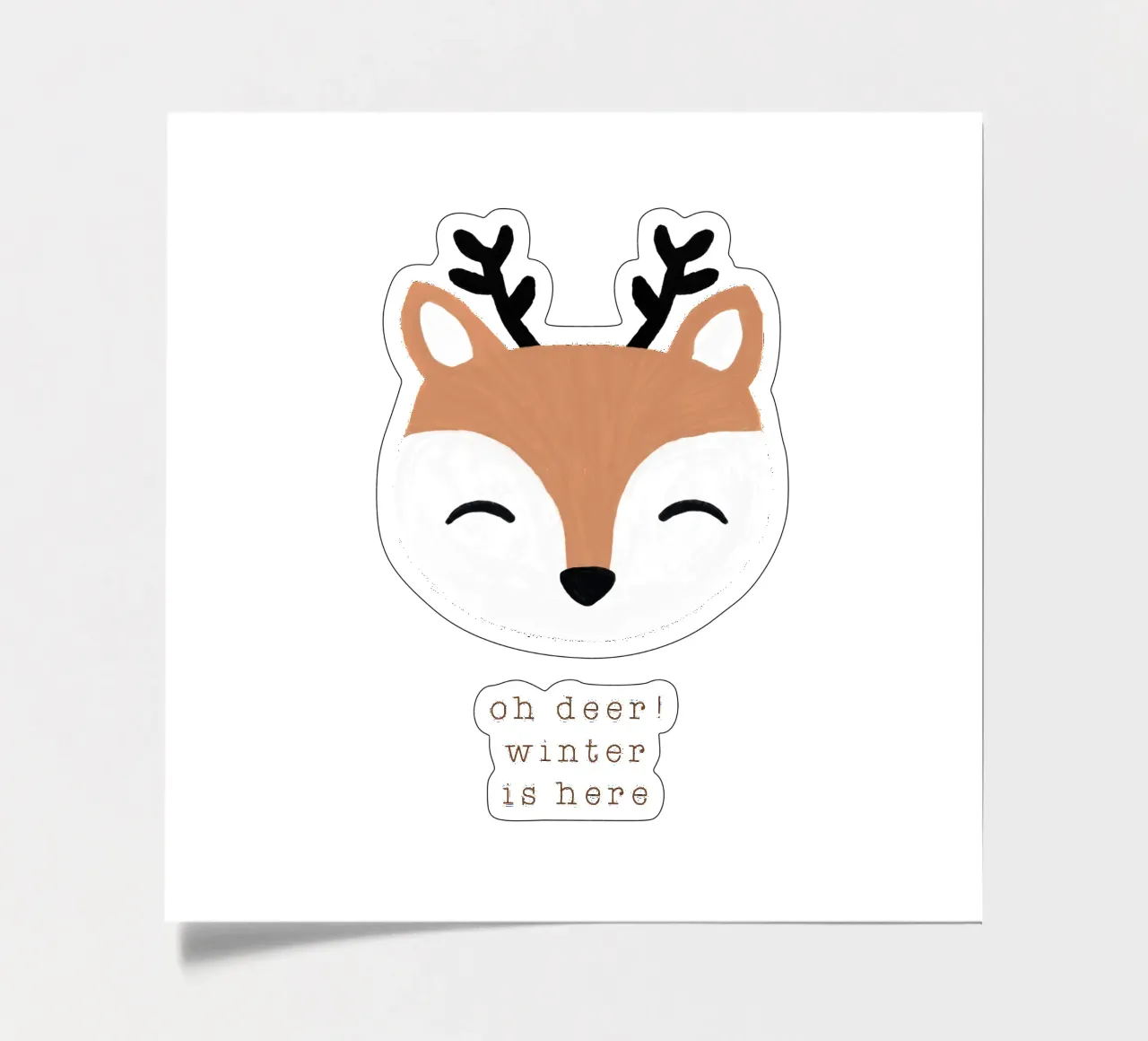 Blush Oh Deer Winter Is Here sticker sheet by Orara Studio