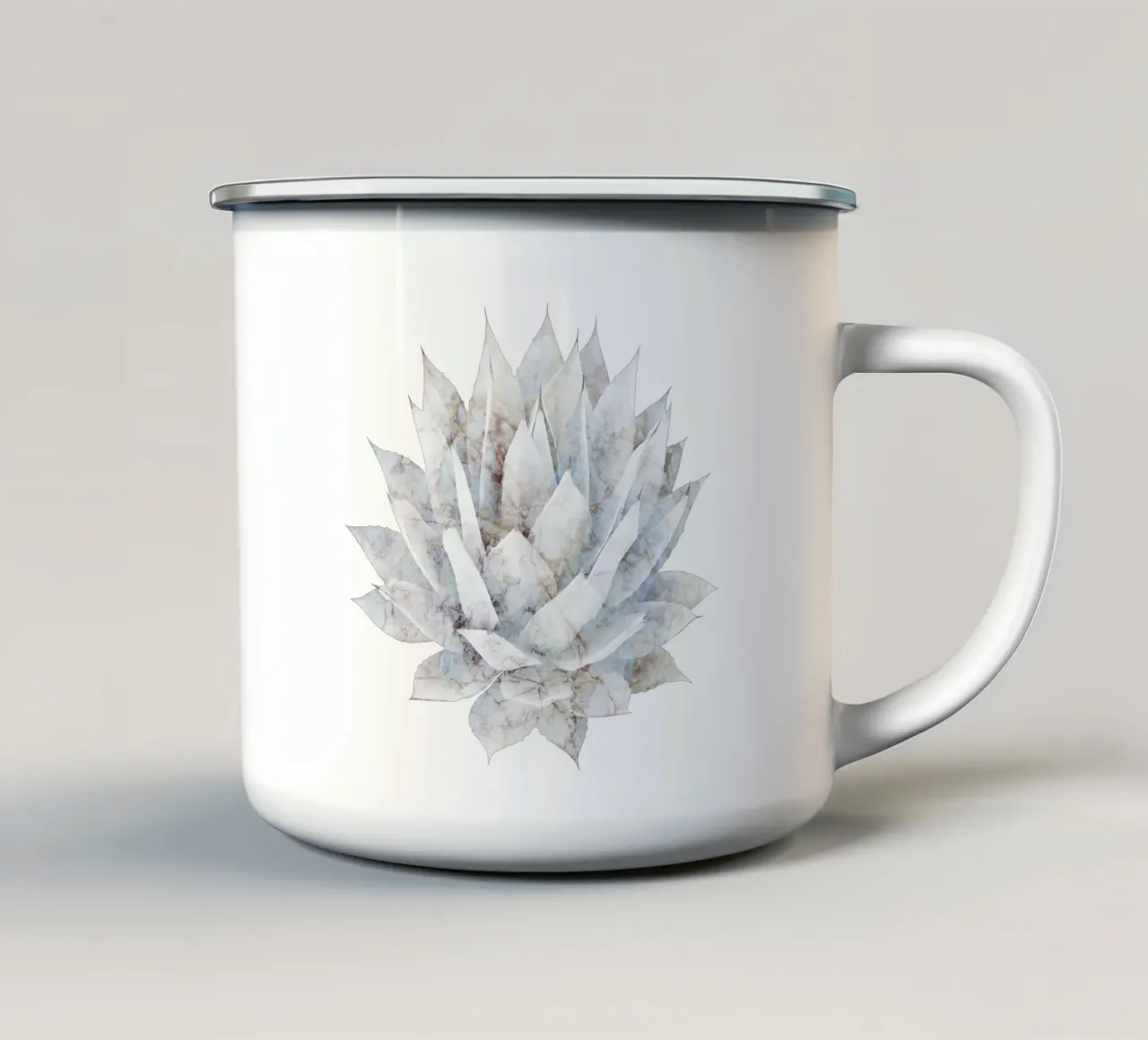 Marmo bianco Agave tazza in smalto da amini54