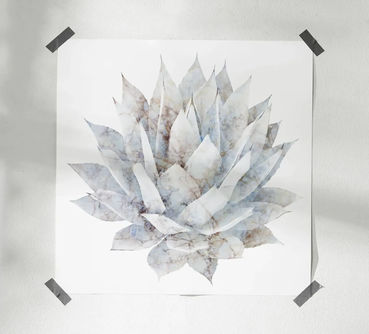 Marmo bianco Agave carta hahnemühle da amini54