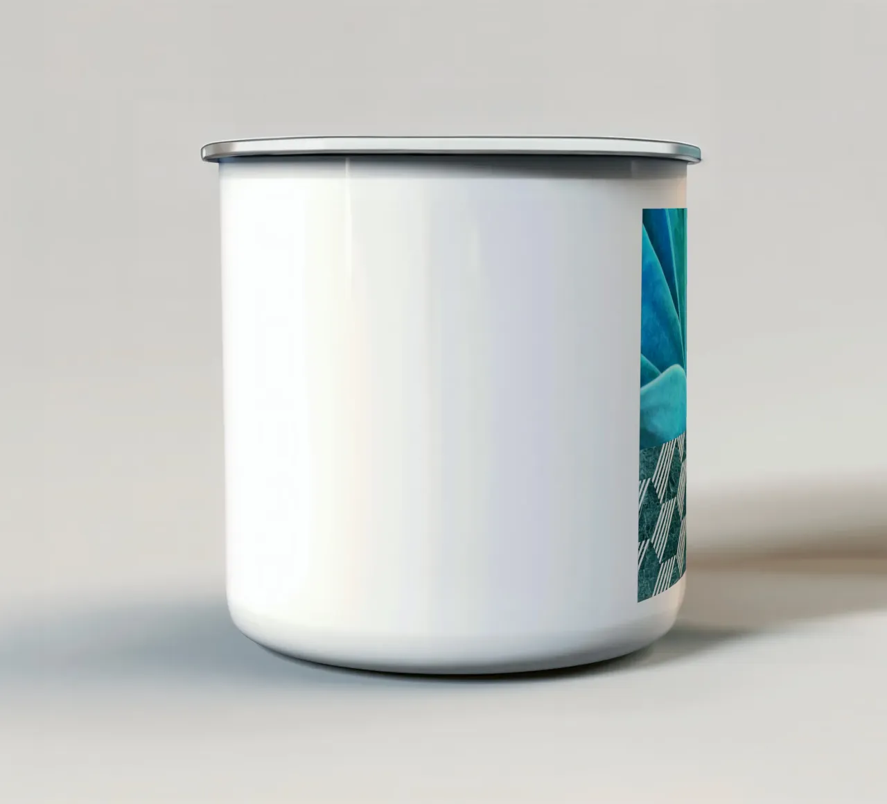 Teal Agave on Hexagonal Pattern enamel mug by amini54