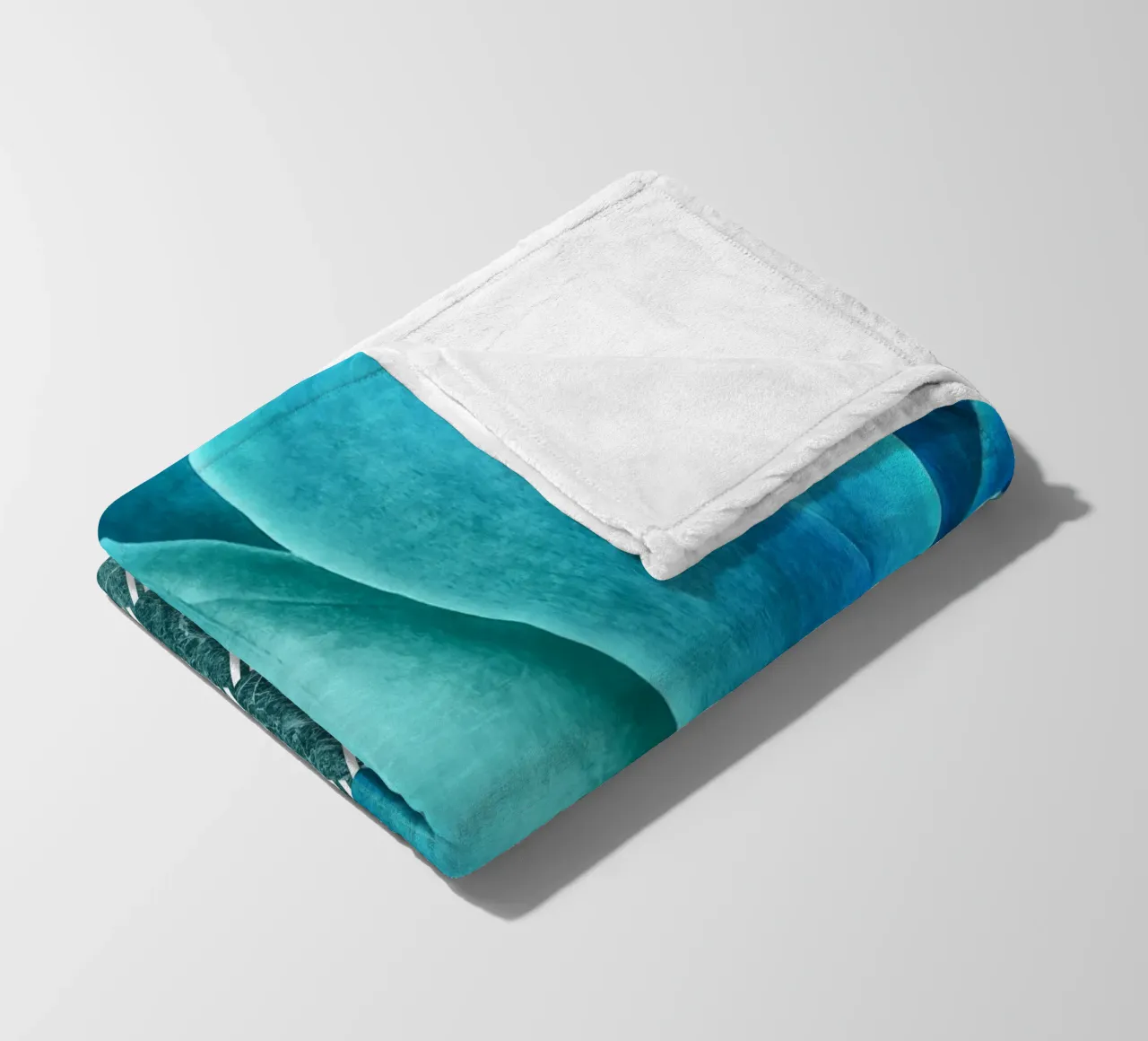 Teal Agave on Hexagonal Pattern fleece blanket by amini54