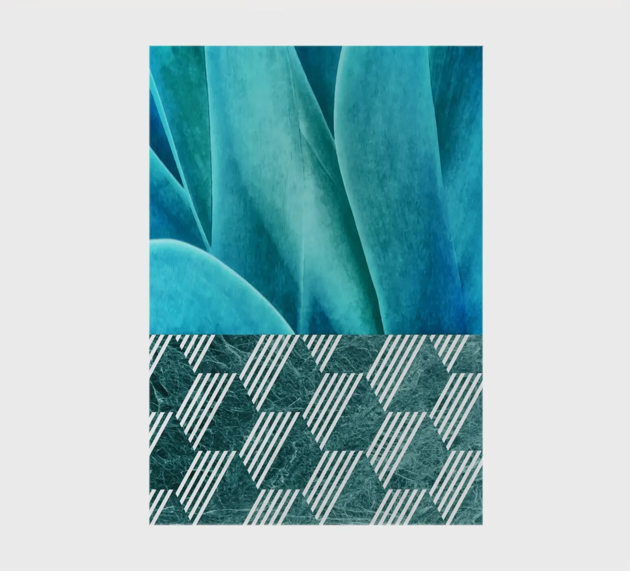 Teal Agave on Hexagonal Pattern notebook by amini54
