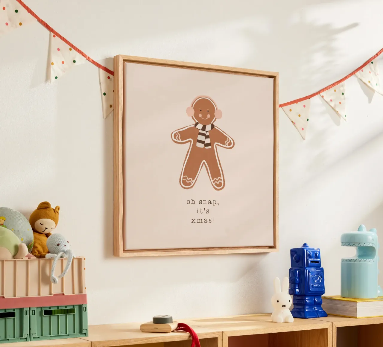 Blush Oh Snap It's Xmas tela con Cornice a cassetta da Orara Studio