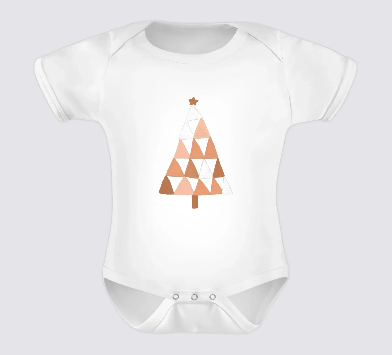 Albero di Natale color pastello Blush body neonato maniche corte da Orara Studio