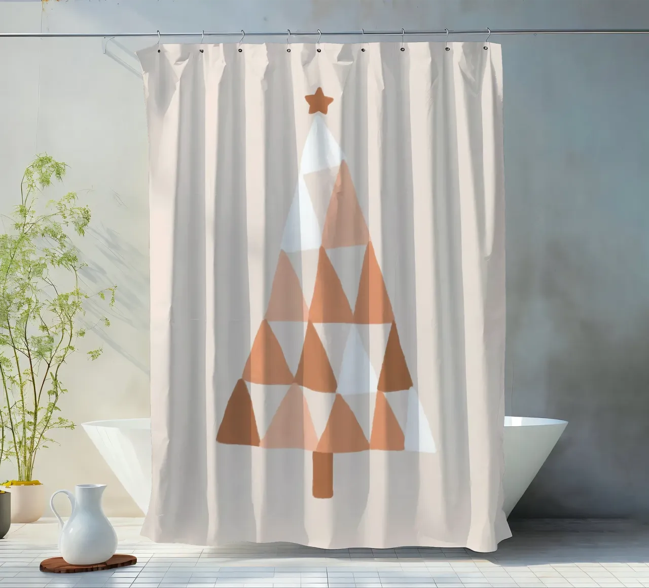 Blush Pastel Christmas Tree shower curtain by Orara Studio