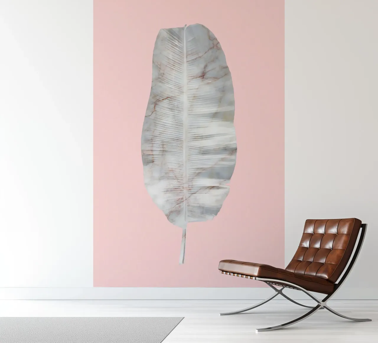 Banana Marble Leaf on Pink Wall photo wallpaper by amini54
