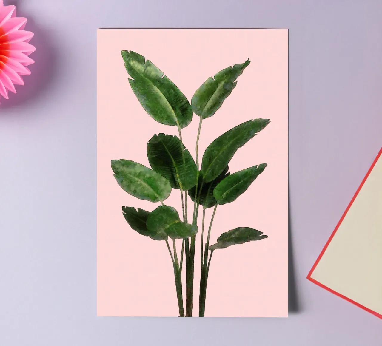 Bird of Paradise Plant on Pink Wall sticker sheet by amini54