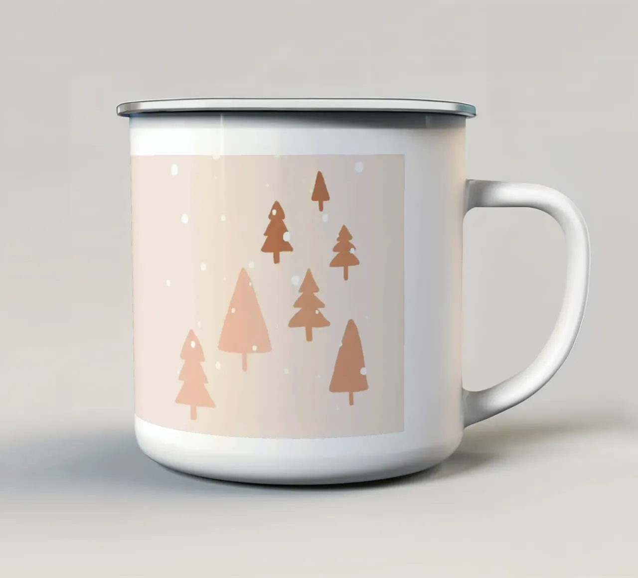Alberi invernali color pastello tazza in smalto da Orara Studio
