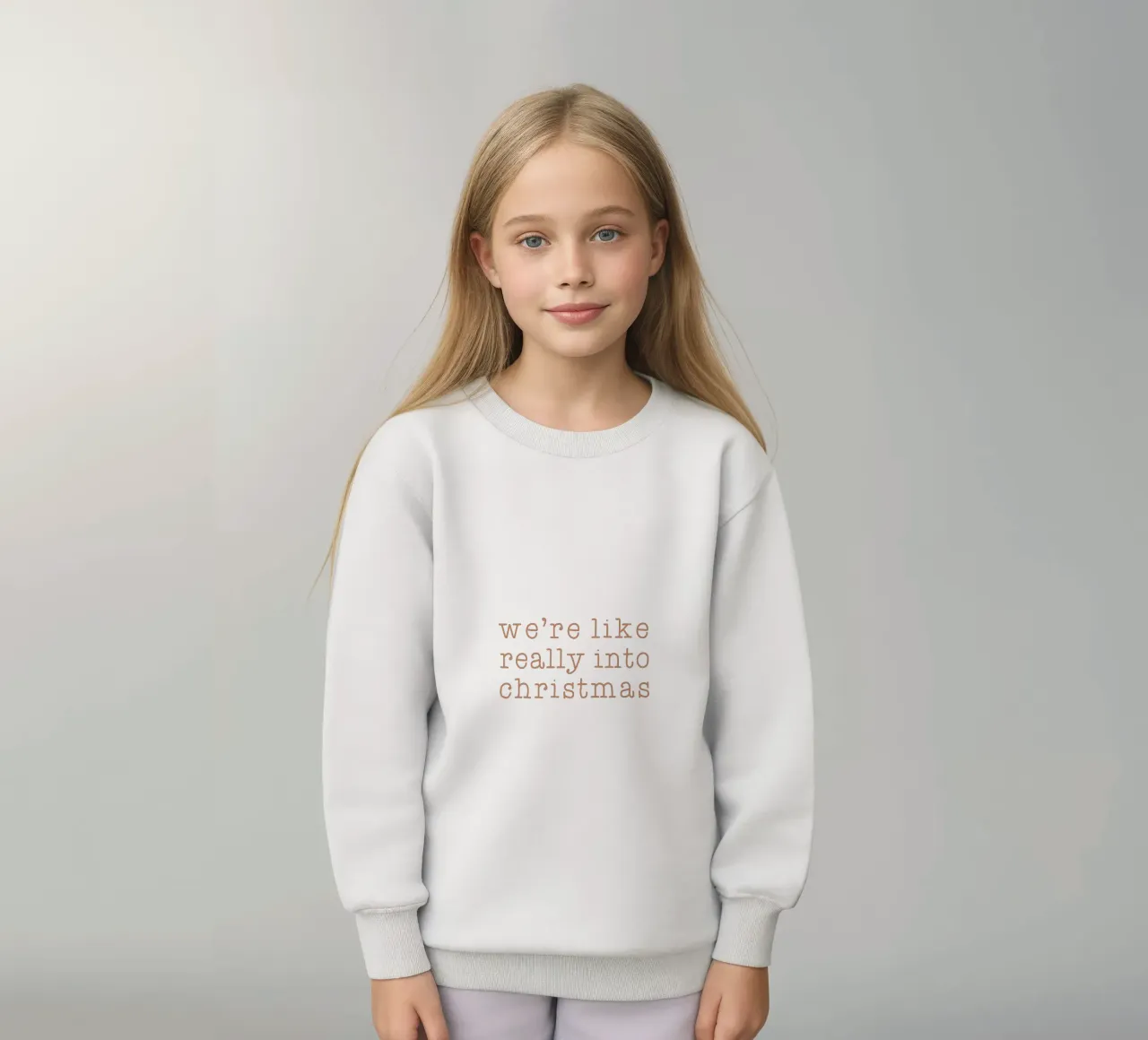 Blush Really Into Christmas kids sweatshirt by Orara Studio
