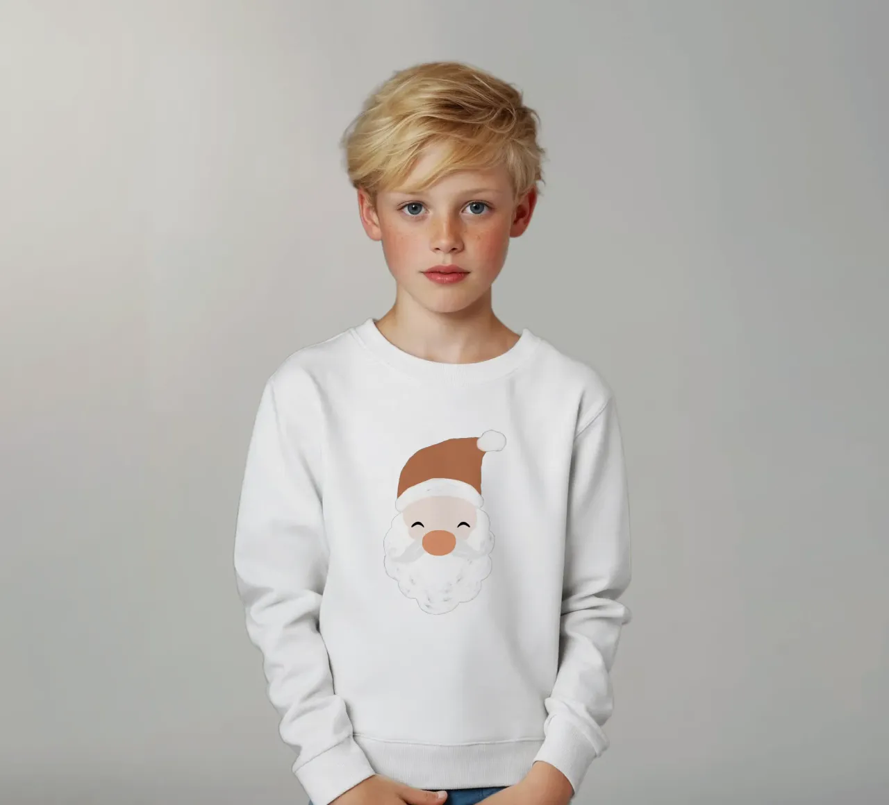 Blush Santa kids sweatshirt by Orara Studio
