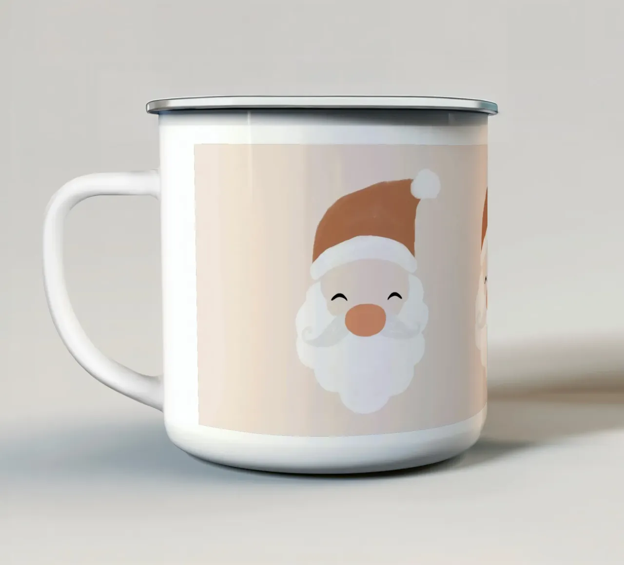Babbo Natale in blush tazza in smalto da Orara Studio