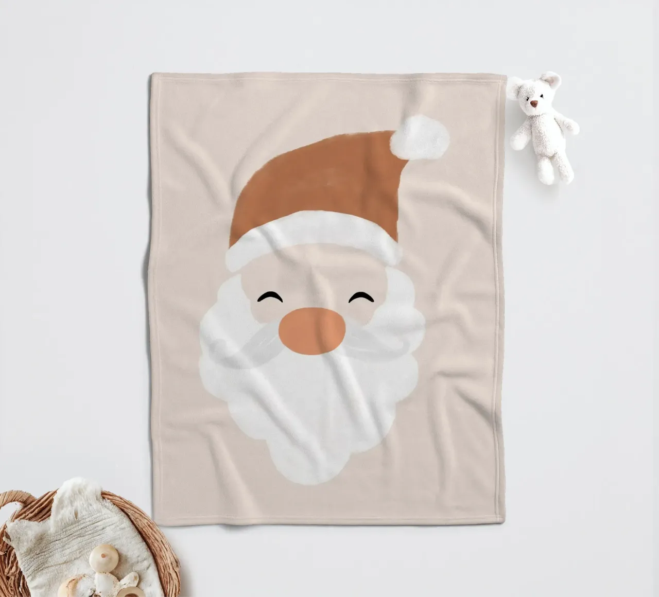 Babbo Natale in blush coperta in pile da Orara Studio