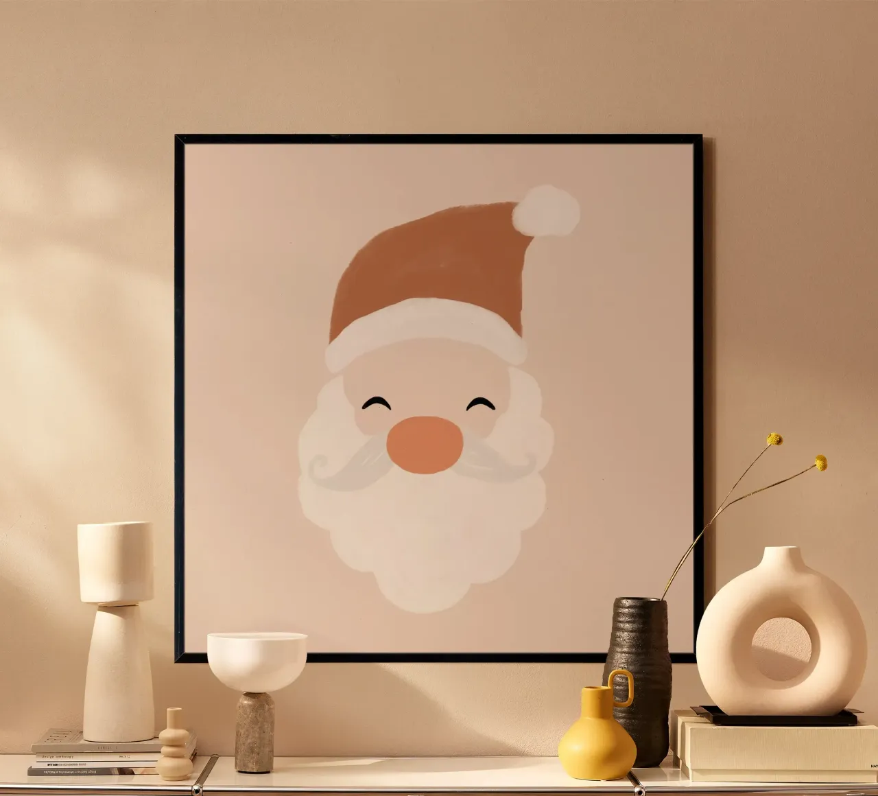 Babbo Natale in blush carta hahnemühle da Orara Studio