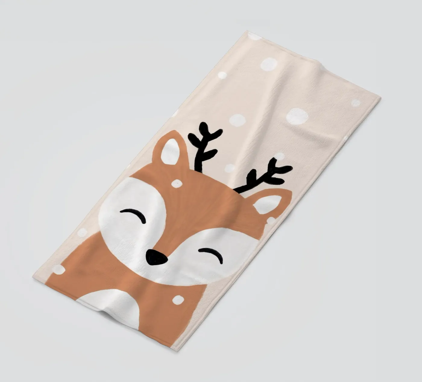 Neve e cervo telo mare da Orara Studio