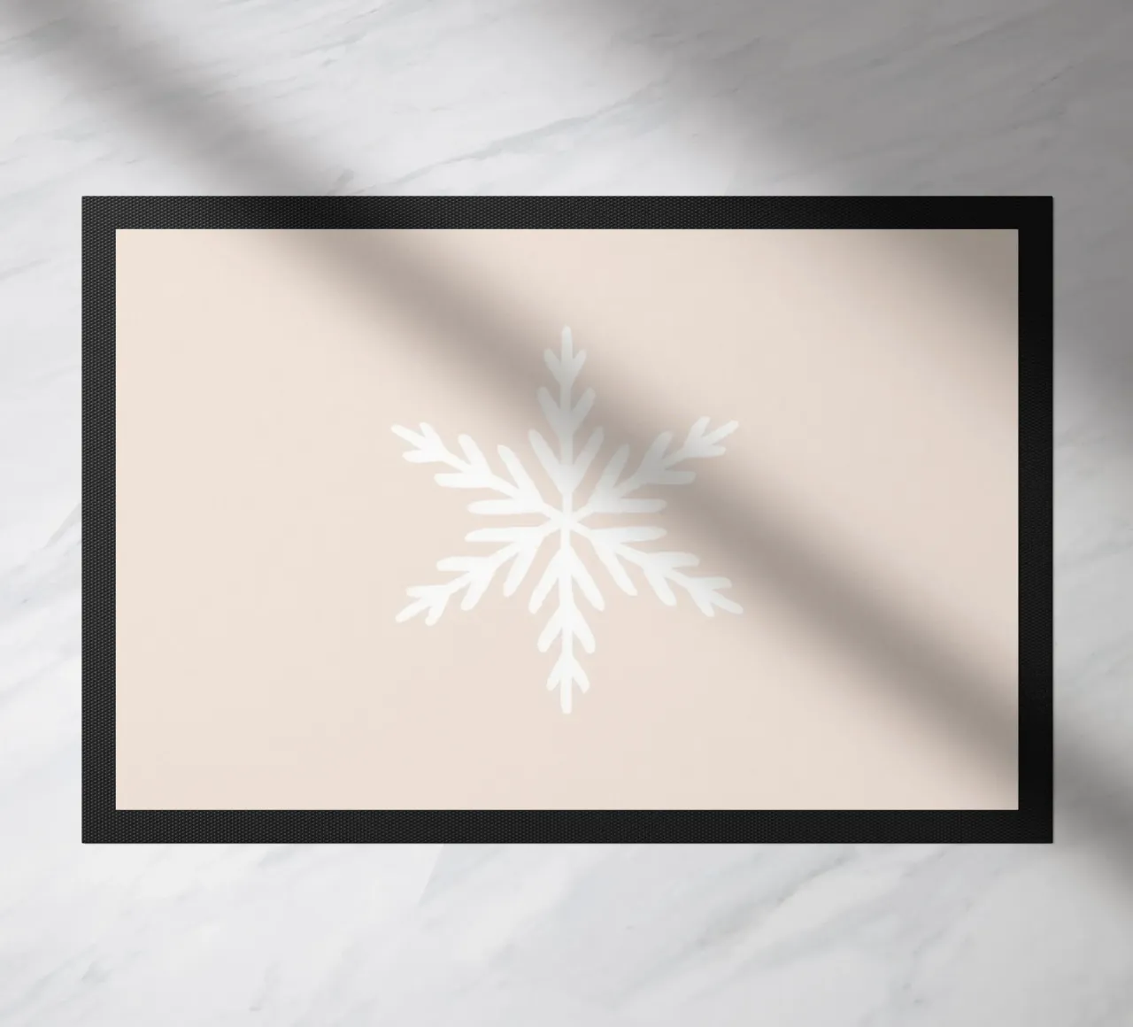 Blush Snowflake doormat by Orara Studio