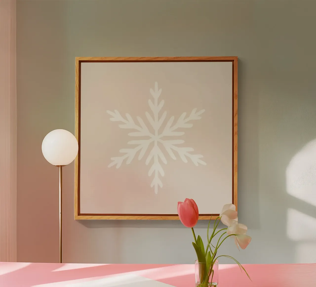 Blush Snowflake plexiglass da Orara Studio